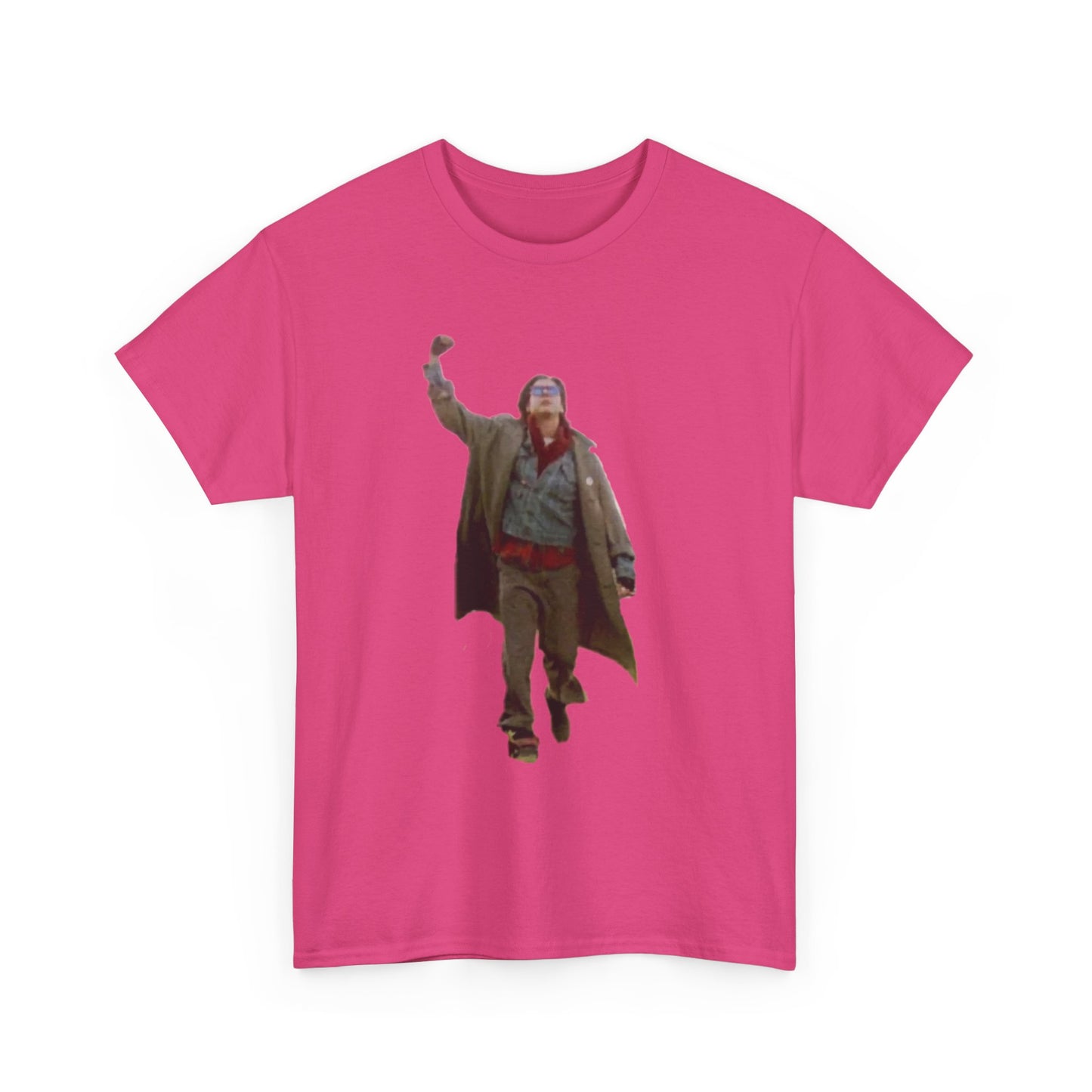 Retro 80s Fist Pump Tee – Iconic High School Rebel Moment