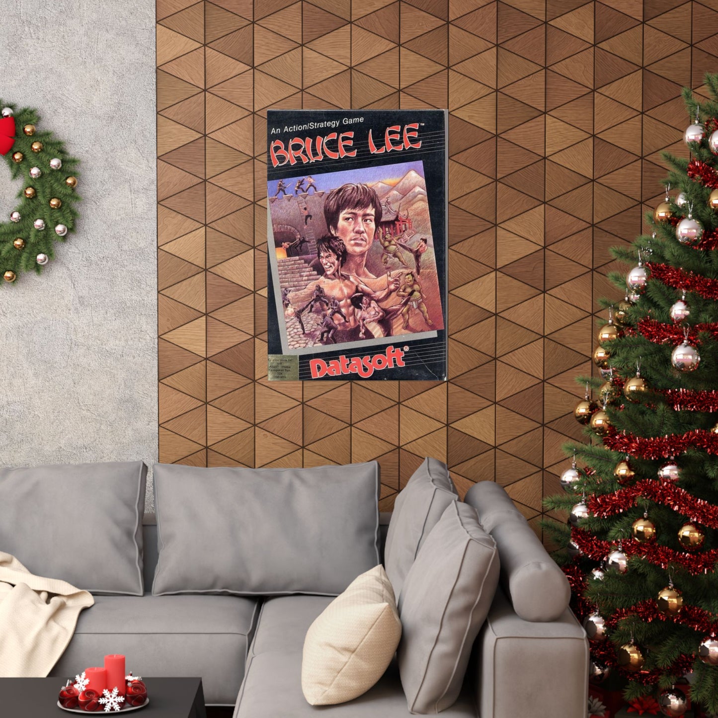 Bruce Lee C64 Game Box Art Poster – Retro Martial Arts Action