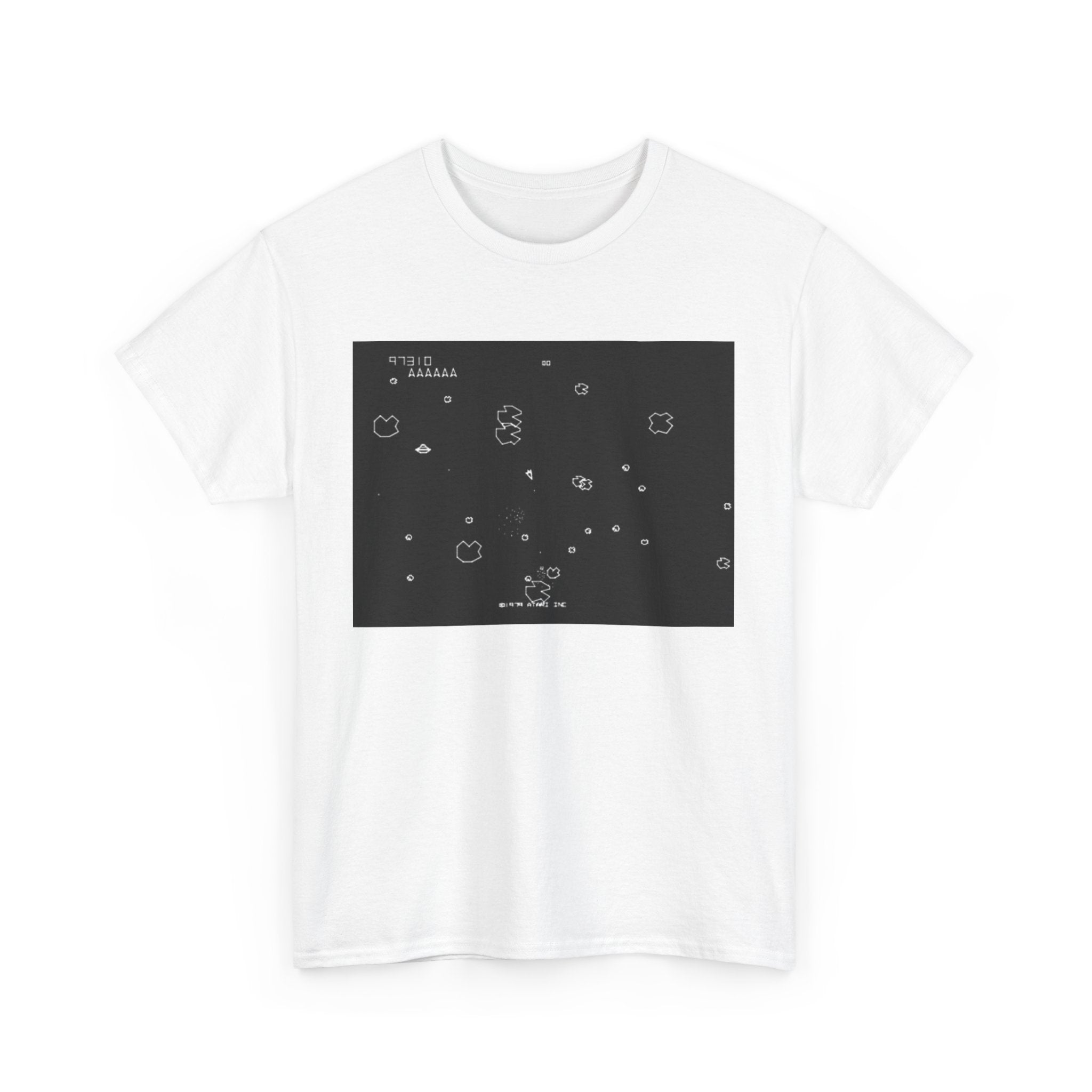 Asteroids Screenshot Tee – Classic 80s A t a r i Arcade Game Scene