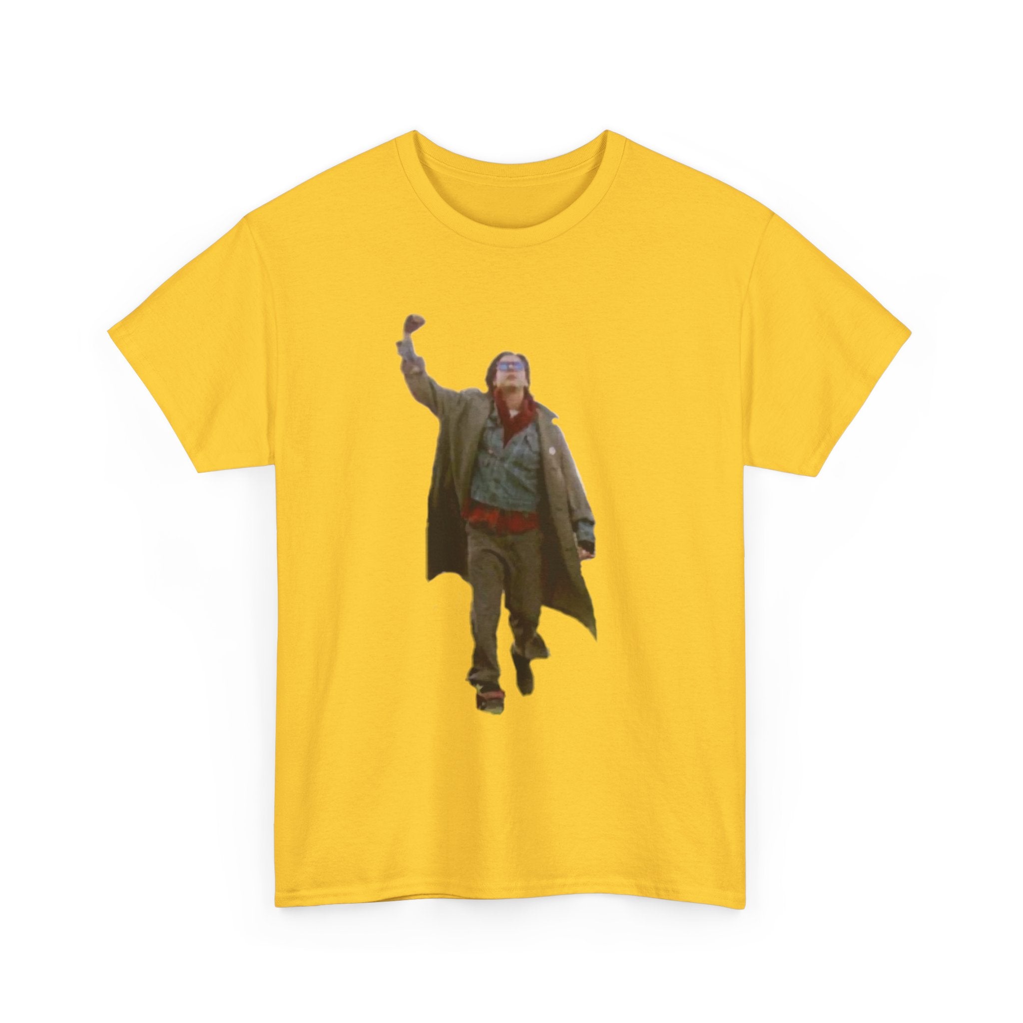 Retro 80s Fist Pump Tee – Iconic High School Rebel Moment