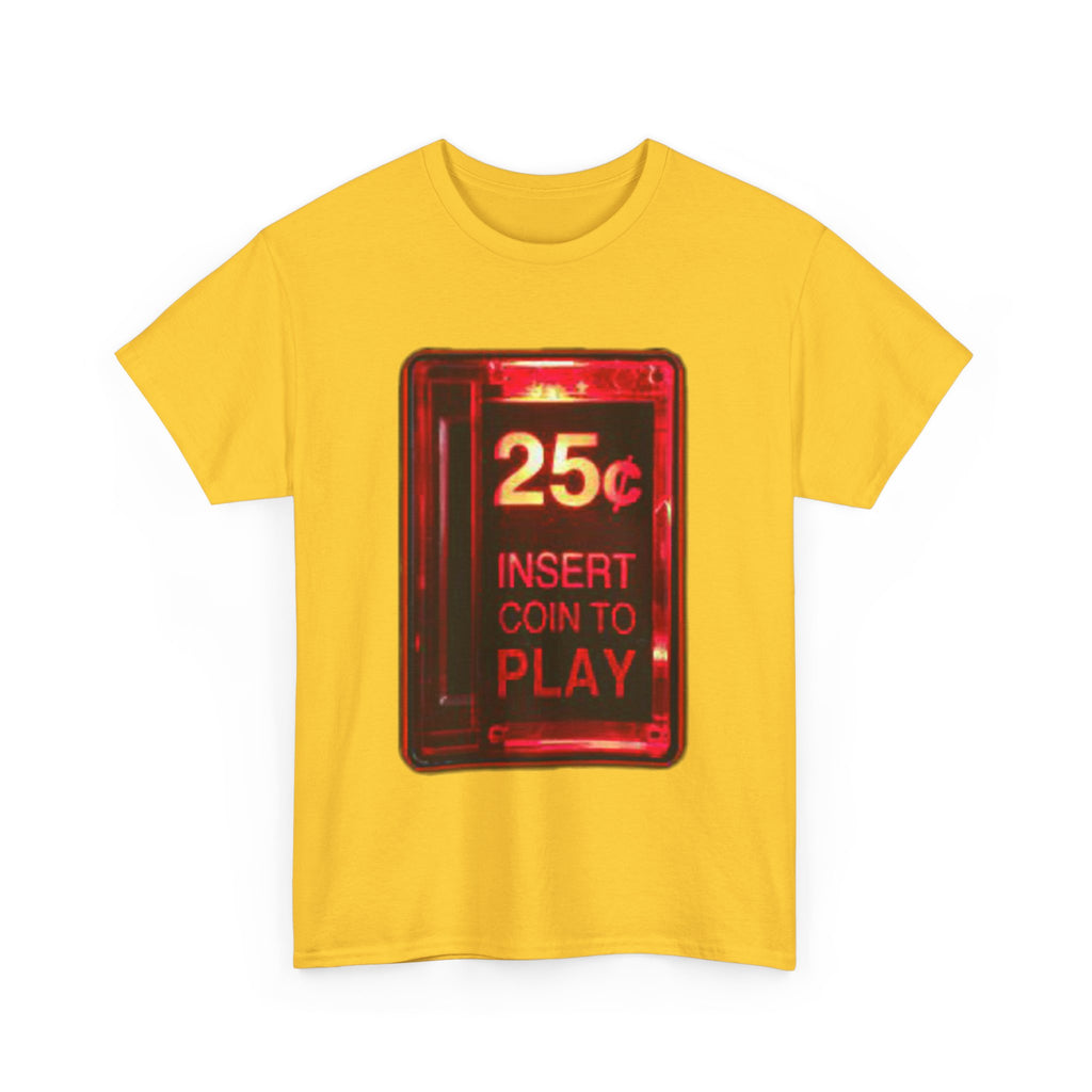 Retro Arcade Coin Slot Tee – “25¢ Insert Coin to Play” Gaming Shirt